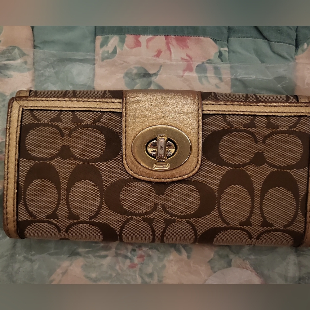 Coach Brown and Gold Women's Wallet